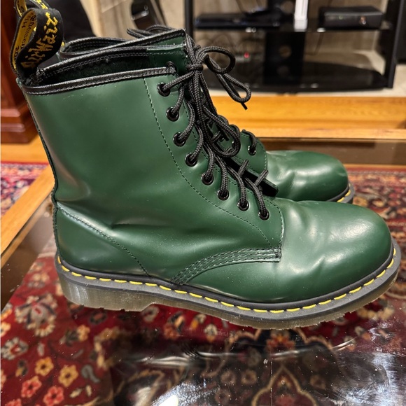Dr. Martens Green Leather Boots - Picture 3 of 8
